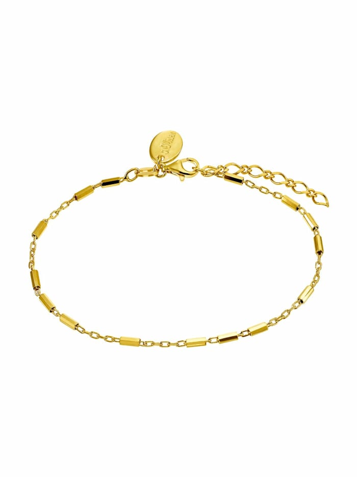 s.Oliver Armband für Damen, 925 Sterling Silber vergoldet, Gold