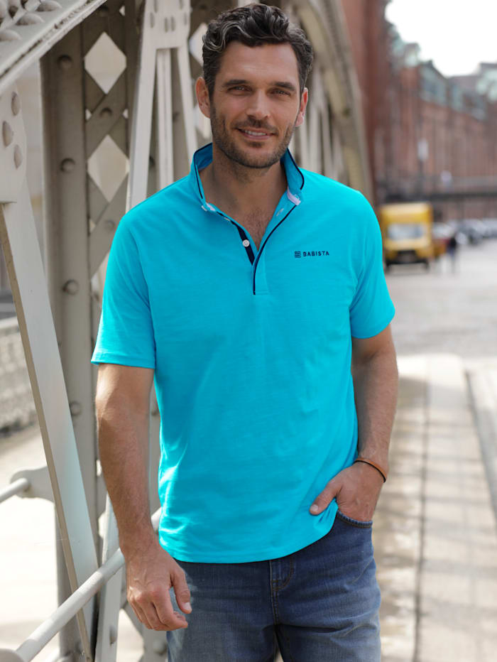 BABISTA Shirt met modieuze opstaande kraag, Turquoise