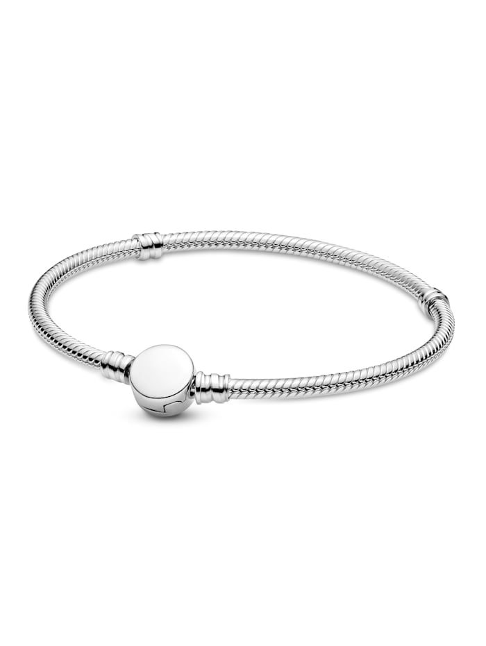 Pandora Armband -Schlangenkette mit gravierbarem Scheibenverschluss - 599381C00-20, Silberfarben
