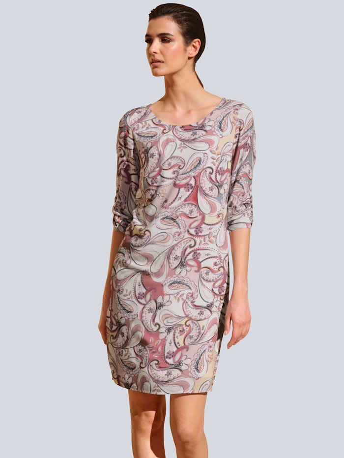 Alba Moda Kleid mit Paisleydruck, Beere/Multicolor