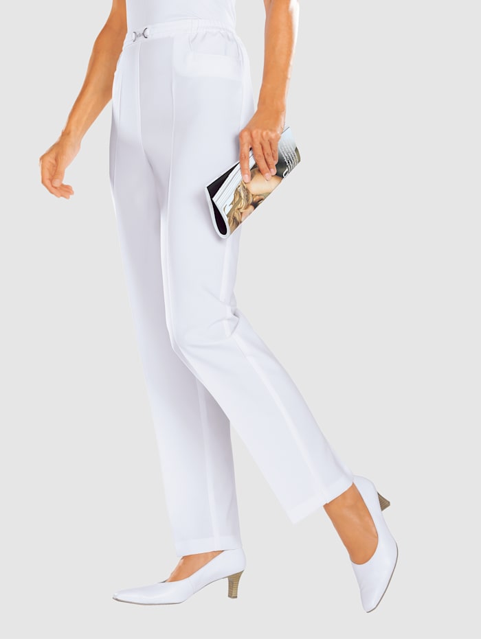 m. collection Pantalon couture allongeante, Blanc