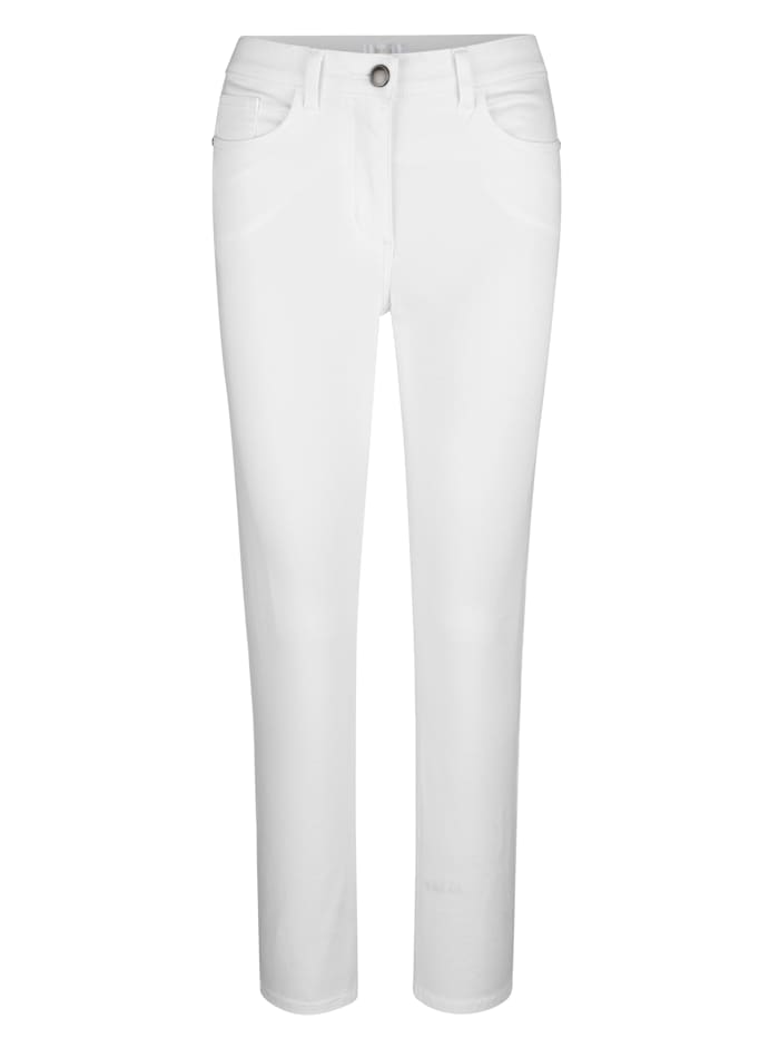 MONA Pantalon en matière extensible confortable, Blanc