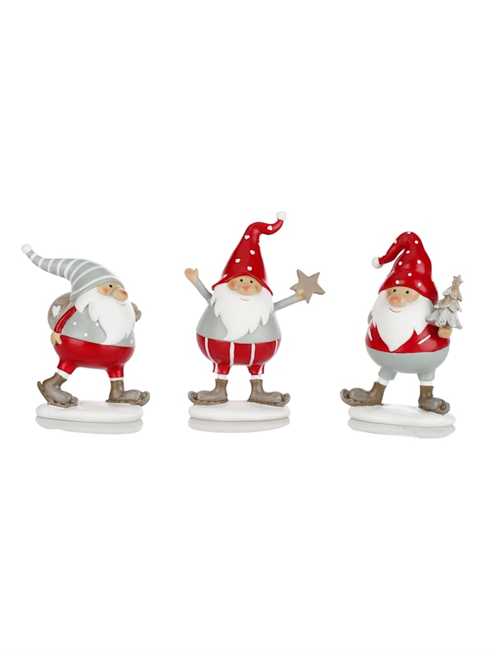 Lot de 3 figurines Père Noël, Multicolore