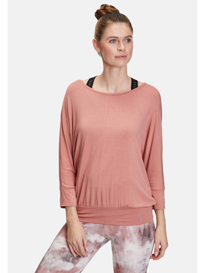 Betty Barclay Oversize-Shirt mit elastischem Bund, Apricot/Grey
