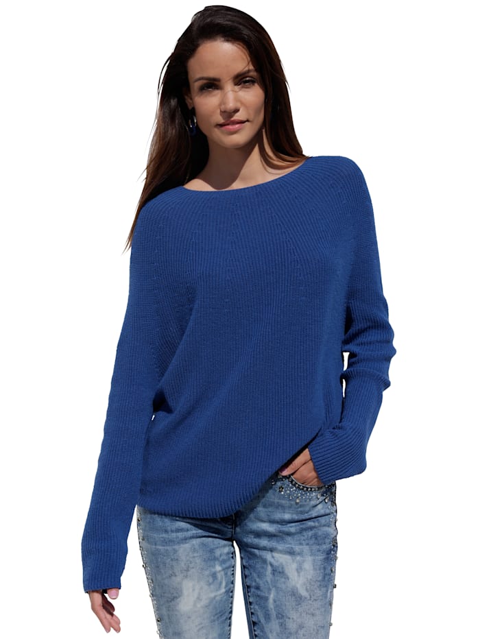 AMY VERMONT Pullover aus angenehmer Baumwollmischung, Blau