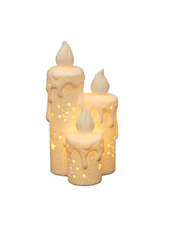 Sigro Porzellan Windlicht Kerzen, Weiß