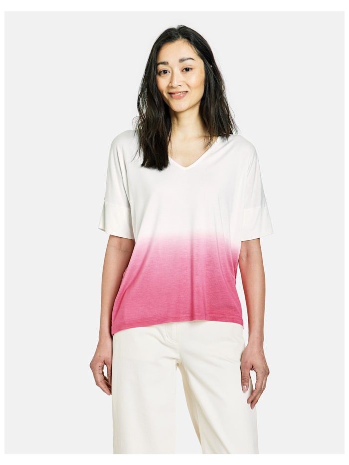 Gerry Weber Shirt Dip-Dye EcoVero, Lila/Pink Gemustert