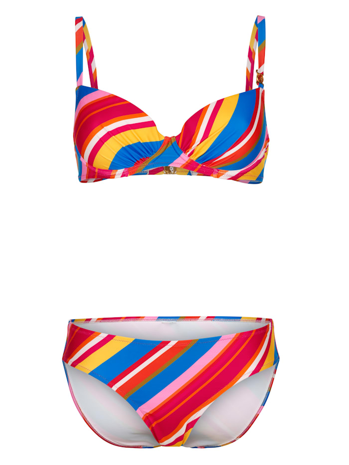 Féraud Bikini in sommerlichem Streifendessin, Multicolor