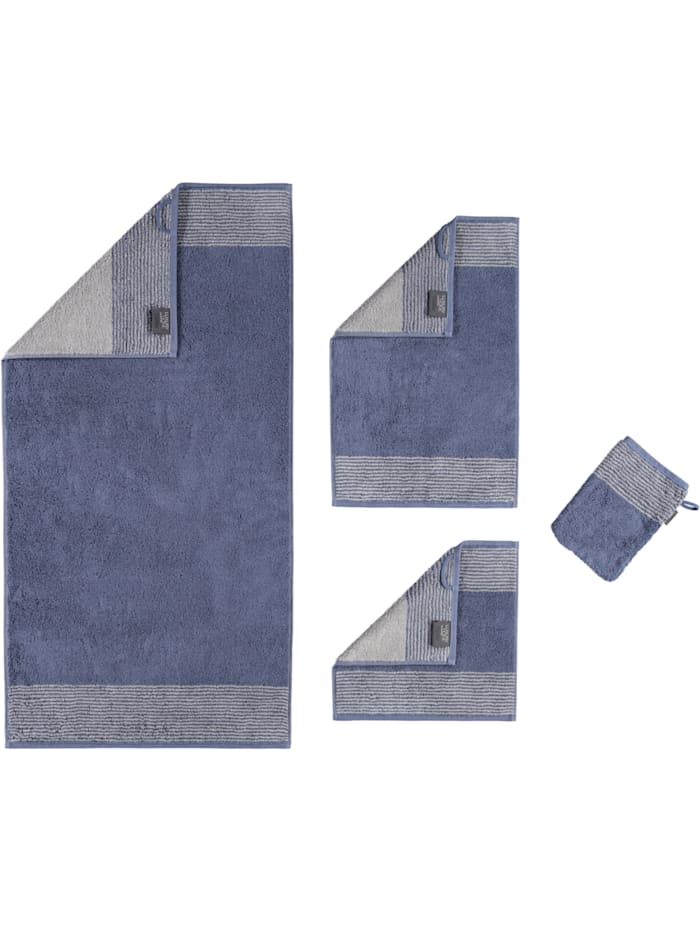 Cawö Handtücher Luxury Home Two-Tone 590 nachtblau - 10 100% Baumwolle, nachtblau - 10