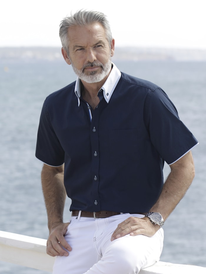 BABISTA Hemd mit Doppelkragen im Button-Down-Stil, Marineblau