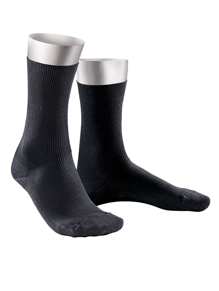 Weissbach Komfortné ponožky s komfortnou gumovou pásovkou, čierna