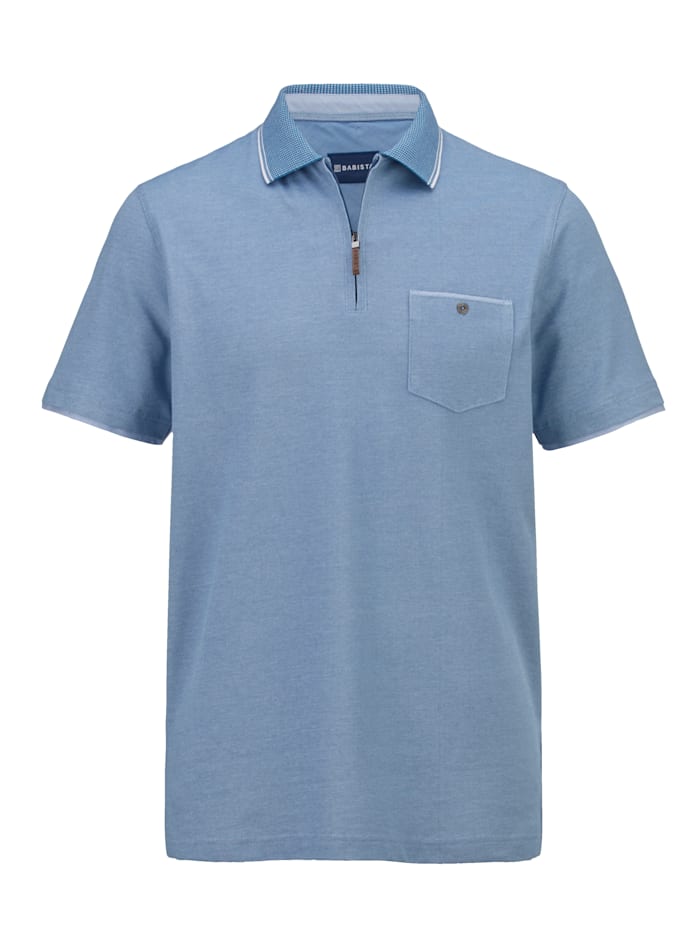 BABISTA Poloshirt in zweifarbiger Piqué Qualität, Blau