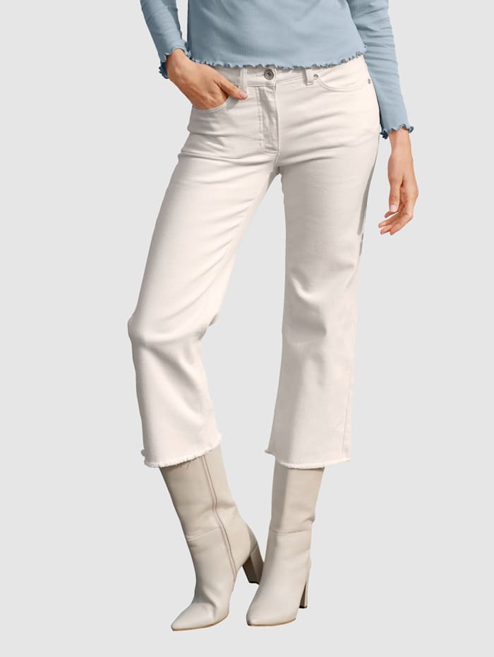 Laura Kent Jeans mit offenen Kanten, Weiß