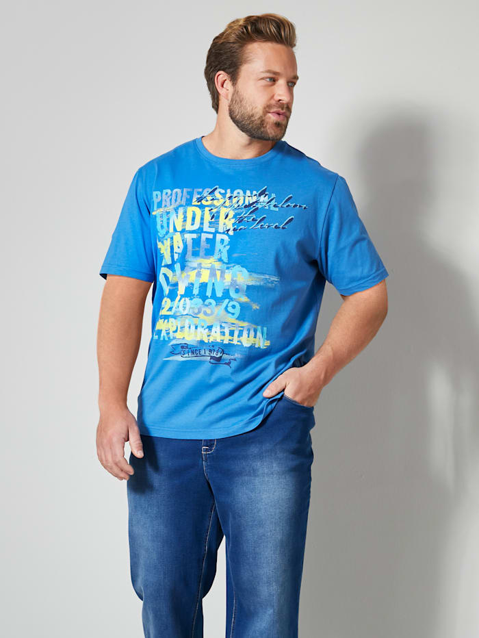 John F. Gee Shirt met print, Blauw