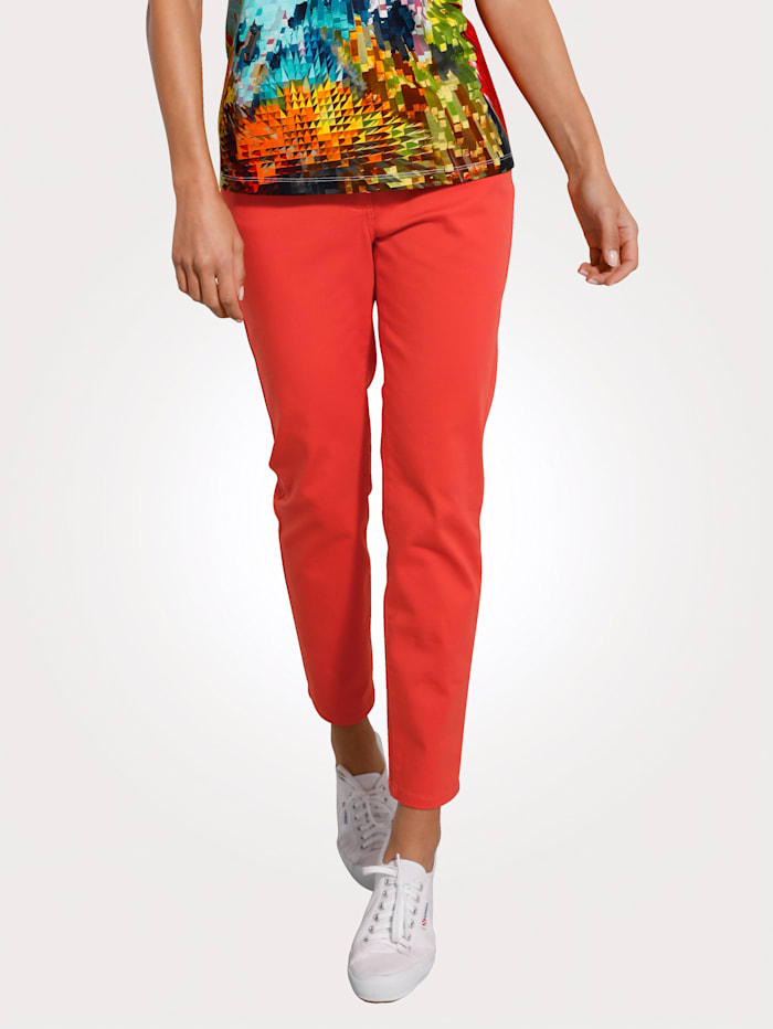 MONA Pantalon à ceinture partiellement extensible en grandes tailles, Orange