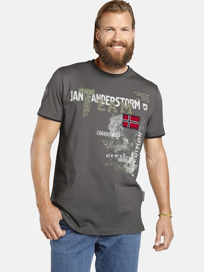 Jan Vanderstorm T-Shirt SÖLVE, dunkelgrau