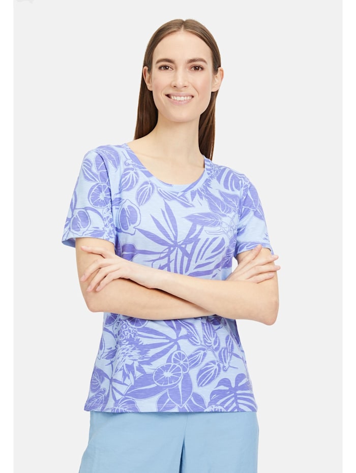 Betty Barclay Basic Shirt mit Aufdruck, Blau/Violett