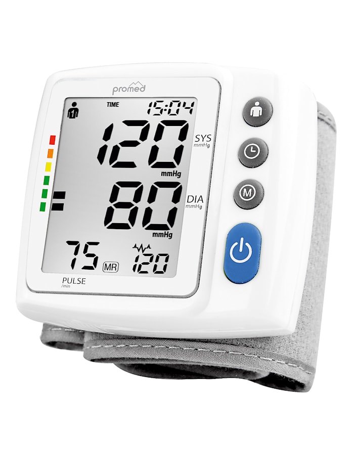 Promed Handgelenk-Blutdruckmessgerät und Fieberthermometer- im Set, Weiß