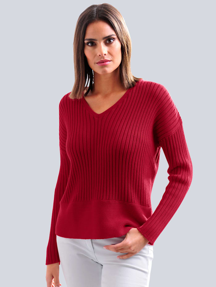 Alba Moda Pullover aus hochwertiger Pima Baumwolle, Rot