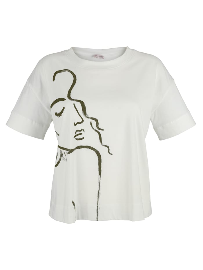 Alba Moda Shirt mit modischem Print, Off-white