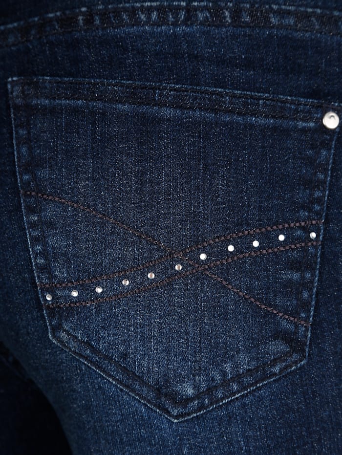 7/8-jeans met omgeslagen pijpzoom en sierband
