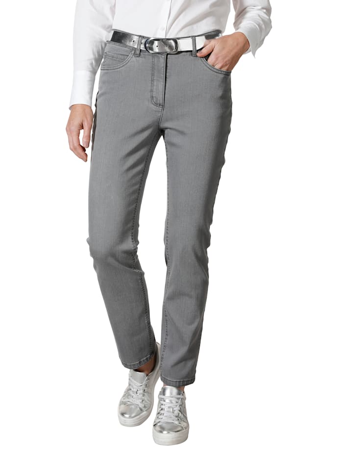 MONA Jeans in sportiver 5-Pocket-Form, Grau