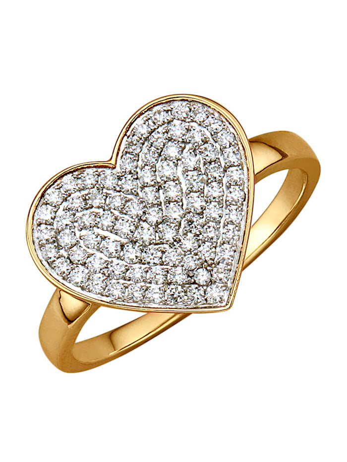 Amara Diamant Herz-Ring mit 78 Brillanten, Weiß