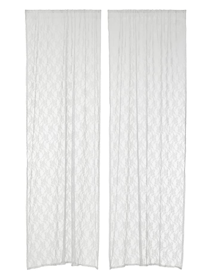 MARAVILLA Spitzen-Vorhang-Set, 2-tlg., Weiß