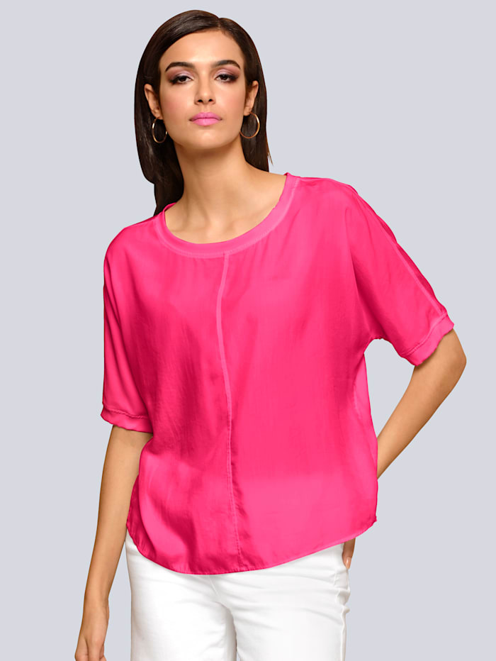 Alba Moda Bluse mit dekorativer Naht, Pink