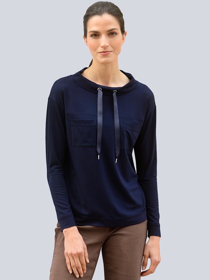 Alba Moda Shirt mit aufgesetzten Taschen, Marineblau
