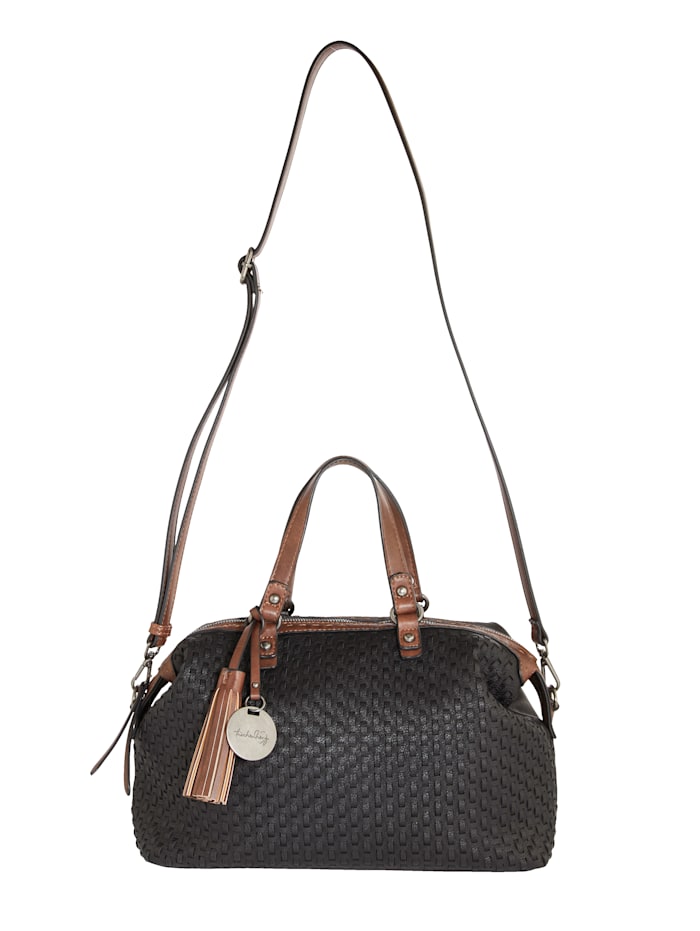 Taschenherz Handtas met mooi vlechtwerk, Zwart