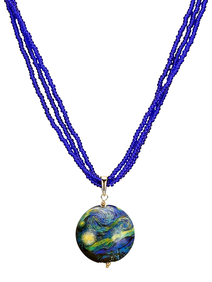 Amara Or Pendentif en verre de Murano avec collier, Multicolore