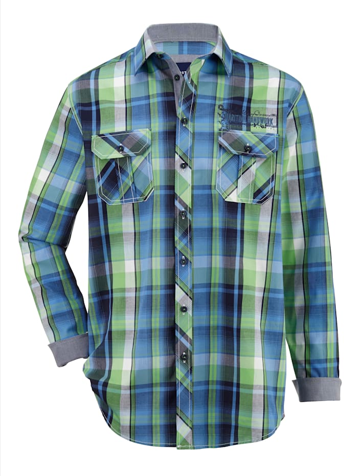 BABISTA Hemd mit zwei Brusttaschen, Blau/Grün