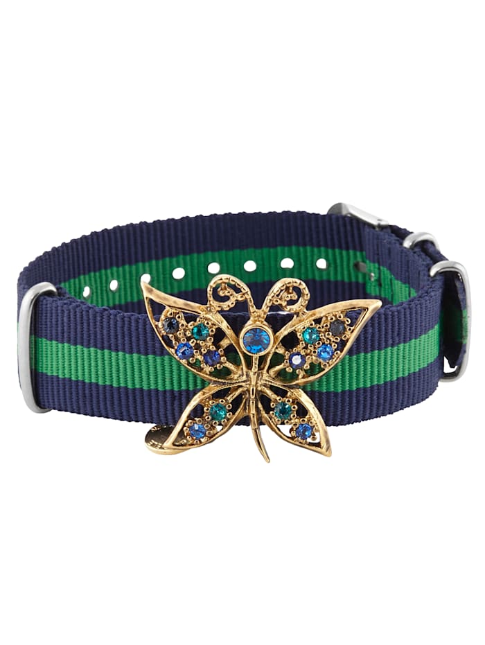 gabriele frantzen Armband mit Schmetterlingsbrosche, Blau/Grün