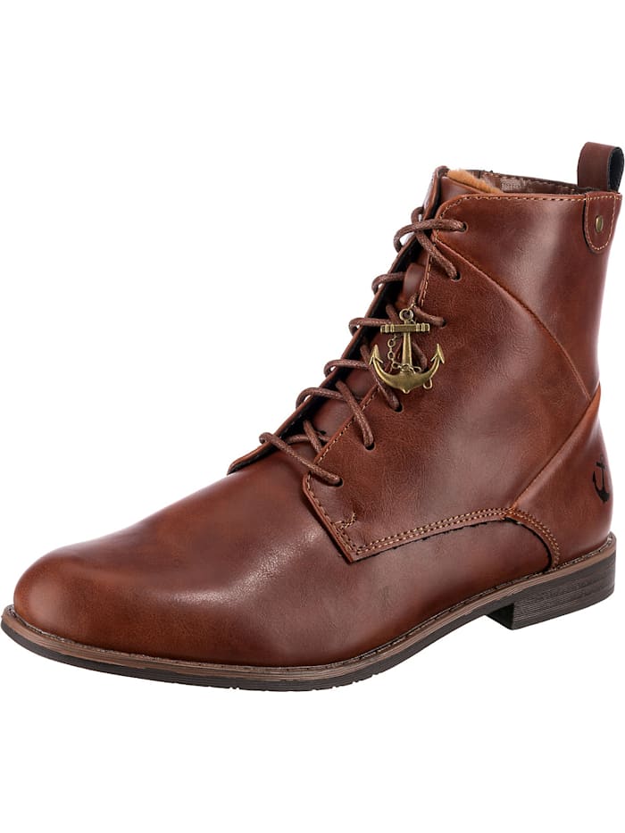 inselhauptstadt Lace-Up Insel Boots mit Ankerdetail, braun