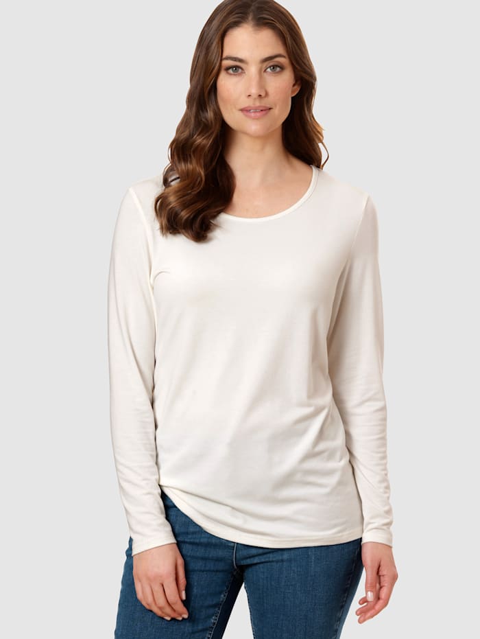 Delmod pure Shirt aus fließender Qualität, Off-white