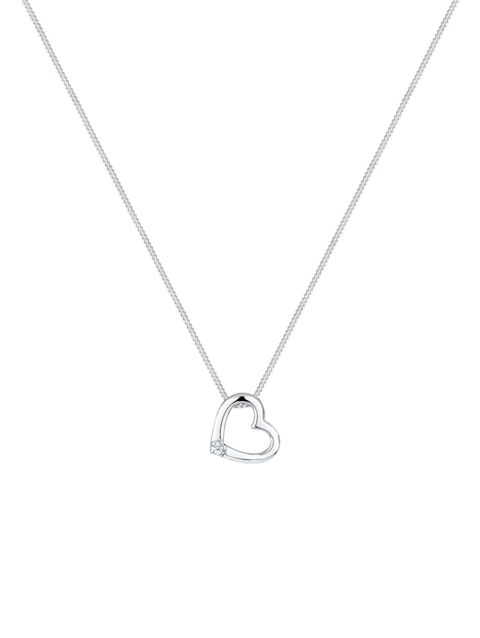Halskette Herz Liebe Diamant (0.015 Ct.) 925 Silber