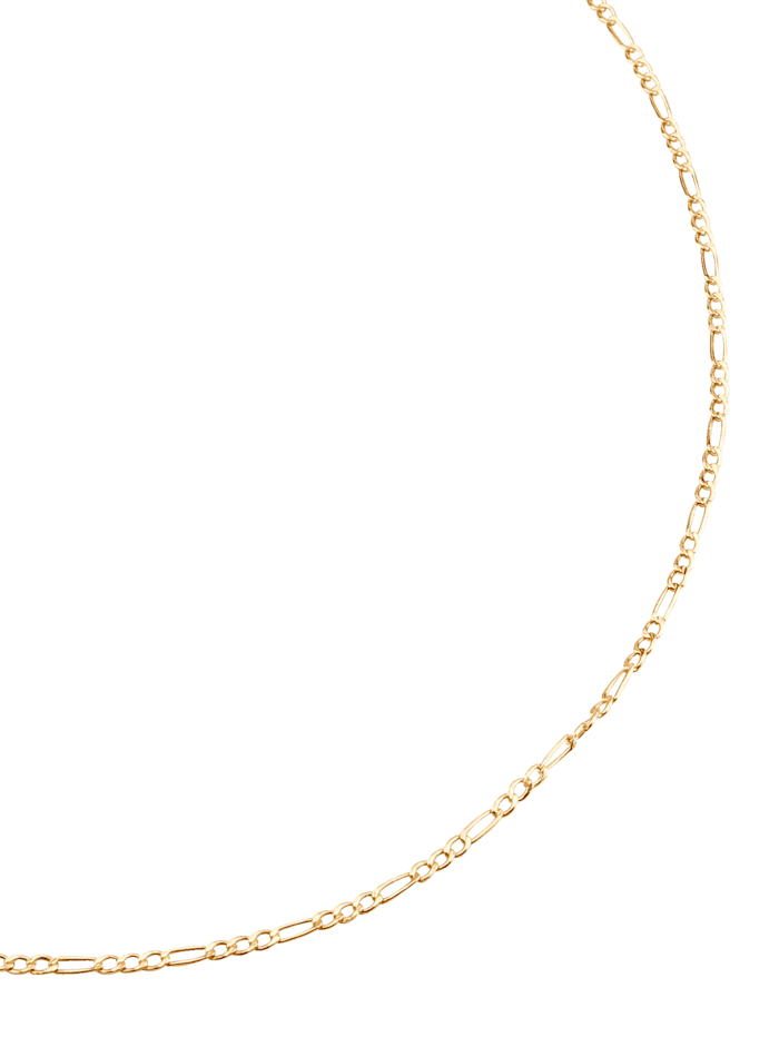 Chaîne chenille Figaro en alliage or jaune 333, 50 cm, Coloris or jaune