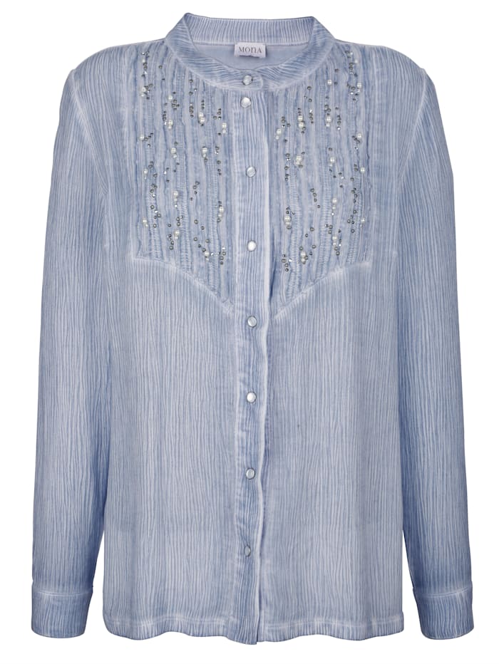 Blouse met modieus washed effect