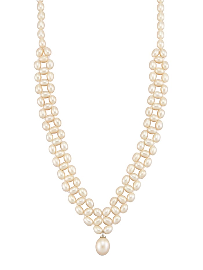 Amara Perles Collier en perles de culture d'eau douce, Blanc