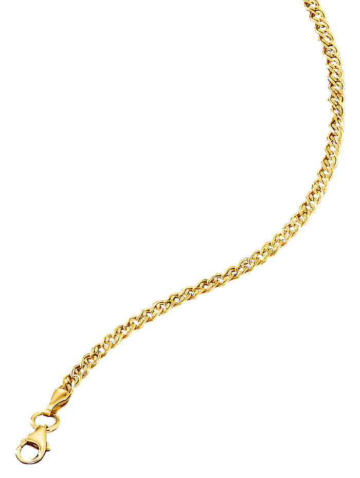 Double chaîne chenille en or jaune 375, 50 cm, Or jaune