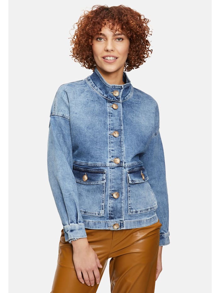 Betty & Co Jeansjacke mit Taschen Plain/ohne Details, Blau