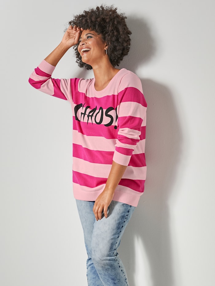 Angel of Style Pullover mit Schriftzug Print, Rosé/Pink