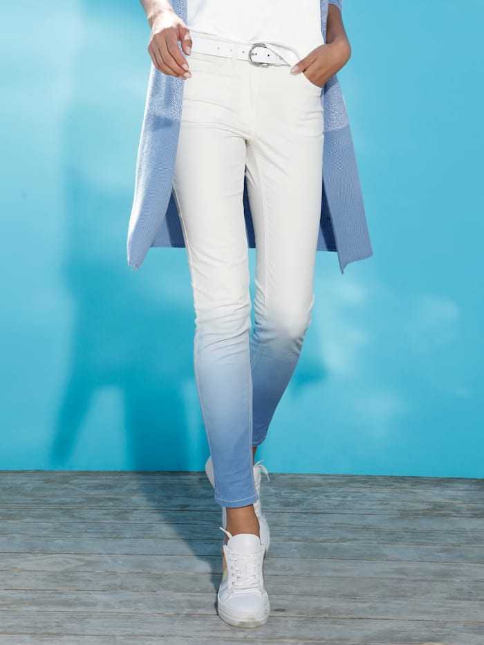 AMY VERMONT Jeans mit Farbverlauf, Weiß/Blau