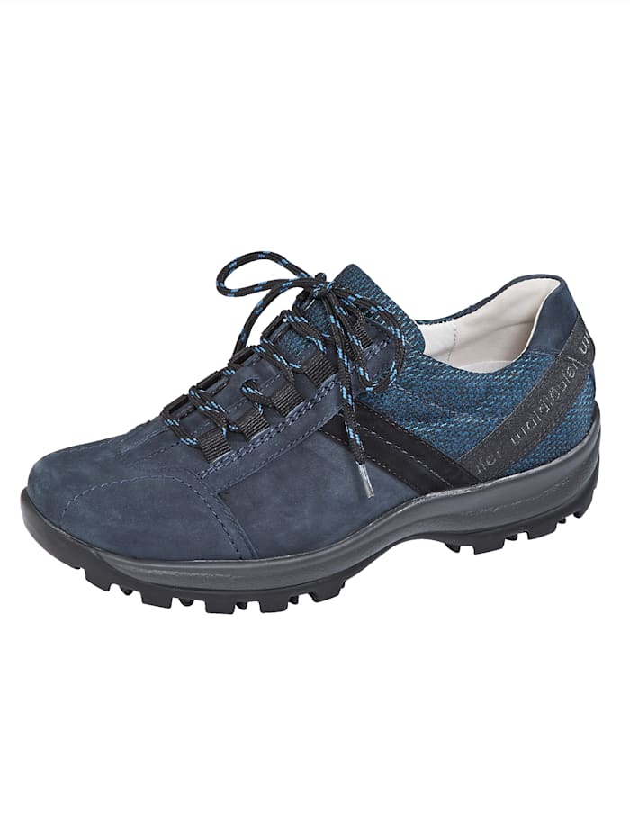 Waldläufer Chaussures de trekking à tour de tige et languette rembourrés, Bleu foncé