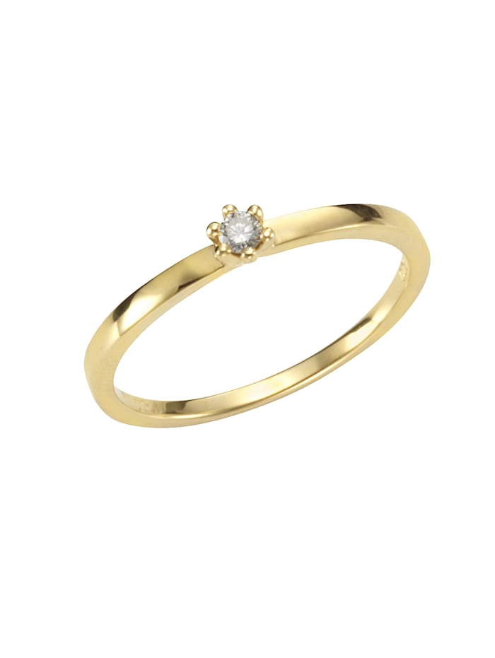 Orolino Ring 585/- Gold Brillant weiß Brillant Glänzend 0,05ct., gelb