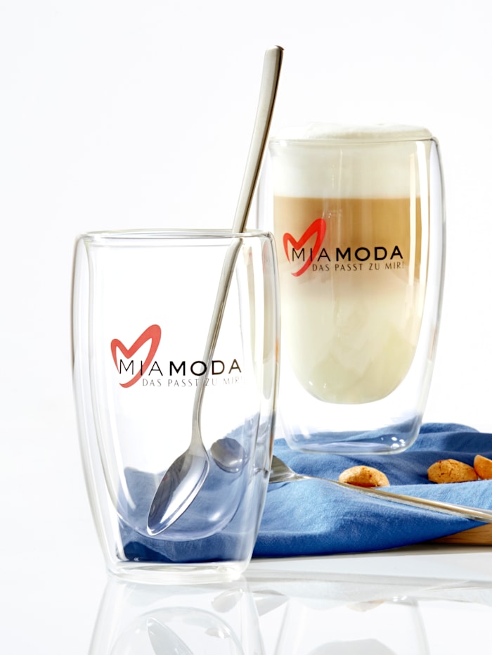 MIAMODA Latte macchiato-glas, 2 st., Ofärgad