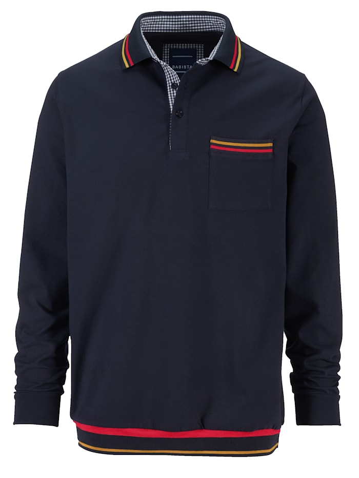 BABISTA Poloshirt met gekleurde contraststrepen, Marine