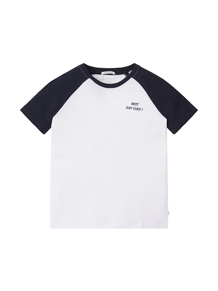 Tom Tailor T-Shirt mit Bio-Baumwolle und Textprint, White