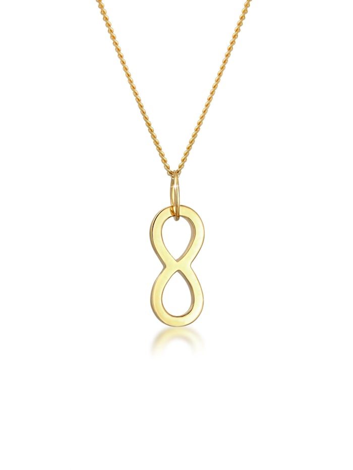 Elli Premium Halskette Infinity Unendlichkeit Symbol 585 Gelbgold, Gold